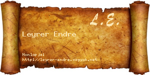 Leyrer Endre névjegykártya